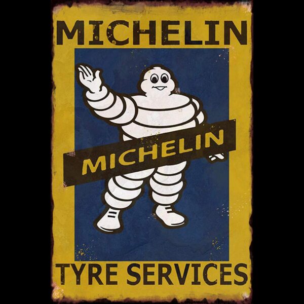 Plaque métal plate 30 x 40 cm : Michelin bibendum tyre services