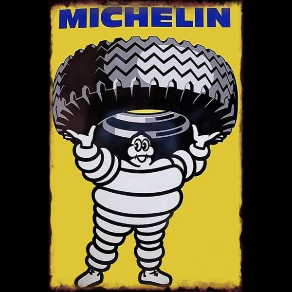 Plaque métal plate 20 x 30 cm : Michelin bibendum pneus