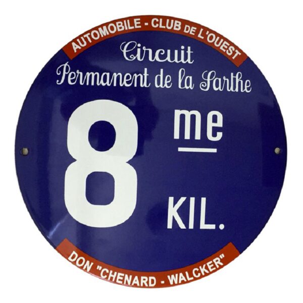 Plaque émaillée bombée diamètre 25 cm : CIRCUIT DE LA SARTHE