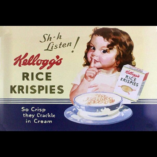Plaque métal plate 20 x 30 cm : KELLOGG'S Rice Krispies