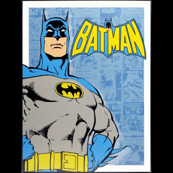 Plaque métal plate 20 x 30 cm : Batman Buste fond bleu
