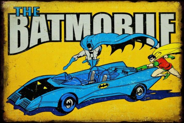 Plaque métal plate 20 x 30 cm : The Batmobile – Image 2