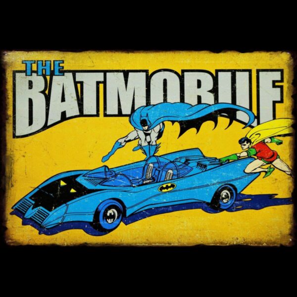 Plaque métal plate 20 x 30 cm : The Batmobile