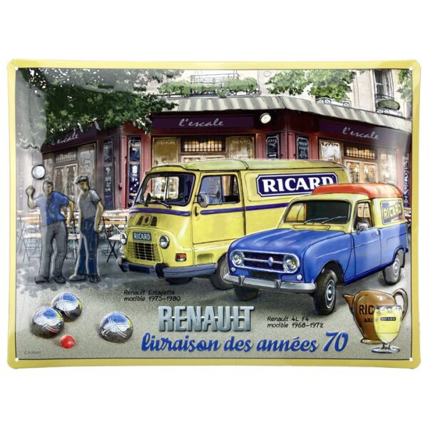 Plaque en relief bombée 30 x 40 cm : Renault Utilitaires années 70 – Image 2