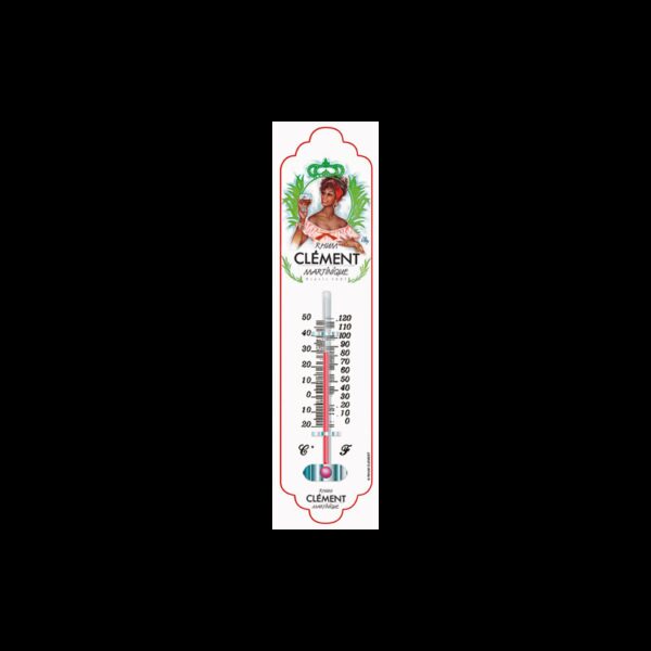 Thermomètre métal hauteur 28cm : RHUM CLEMENT