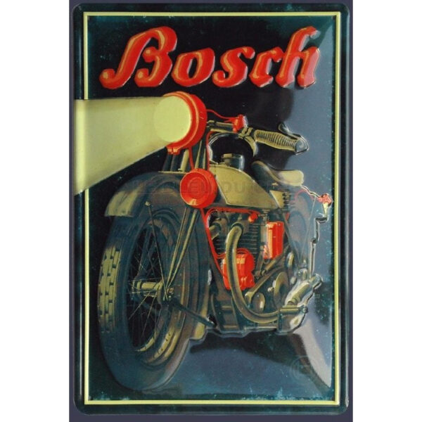 Plaque métal publicitaire 20x30cm bombée en relief : BOSCH