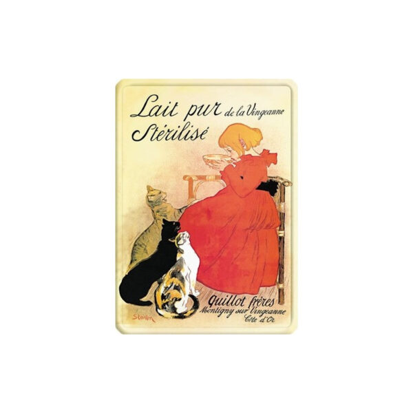 Plaque métal publicitaire 15x21cm plate : LAIT PUR STÉRILISÉ
