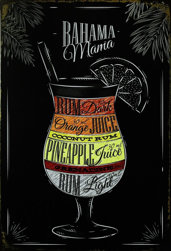 Plaque métal plate 20 x 30 cm : Bahama Mama – Image 2