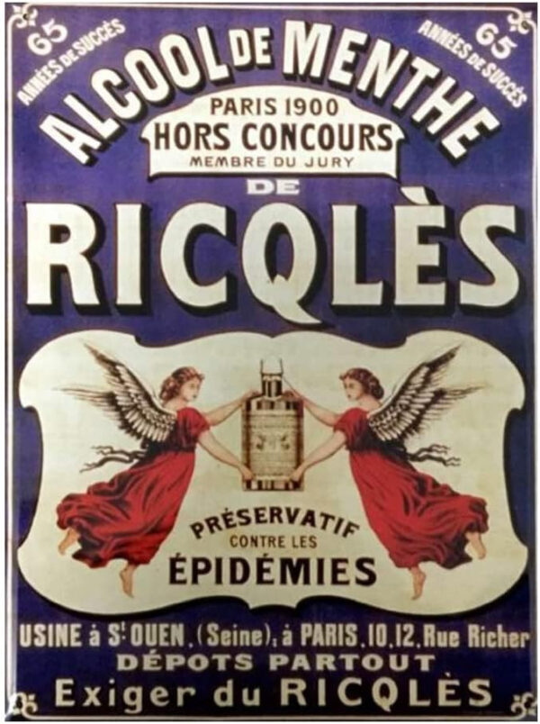 Plaque métal publicitaire 30x40cm plate : Ricqlès boisson Mentholée – Image 2