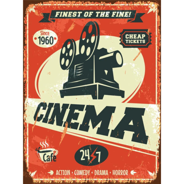 Plaque métal 20 x 30 cm : Cinéma, Le meilleur du meilleur