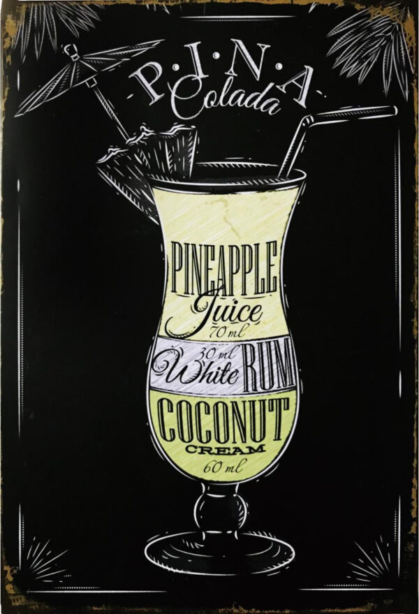 Plaque métal 20 x 30 cm : PINA Colada – Image 2