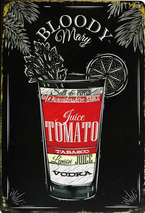 Plaque métal 20 x 30 cm : BLOODY Mary – Image 2