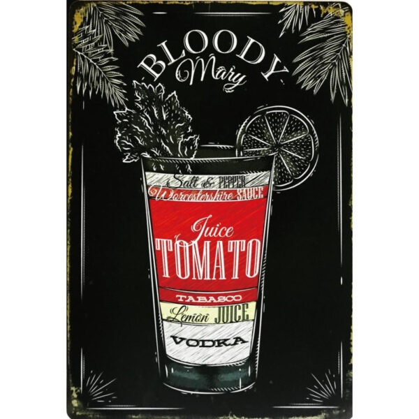 Plaque métal 20 x 30 cm : BLOODY Mary