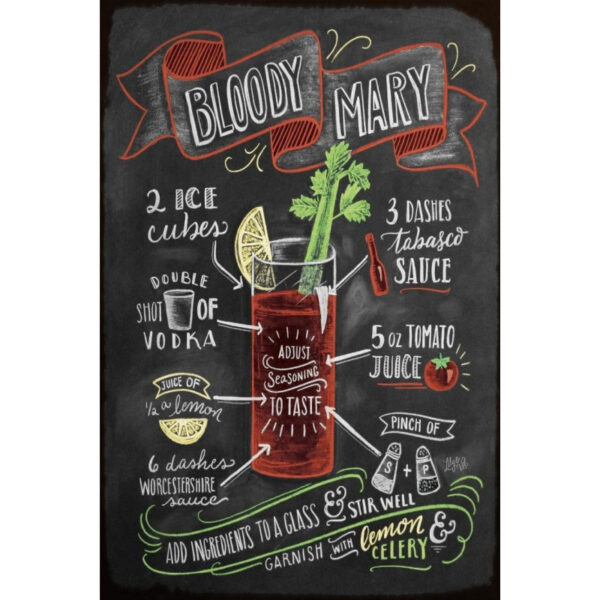 Plaque métal 20 x 30 cm : Bloody Mary V2