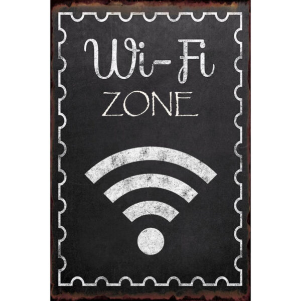 Plaque métal plate 20 x 30 cm : WIFI zone