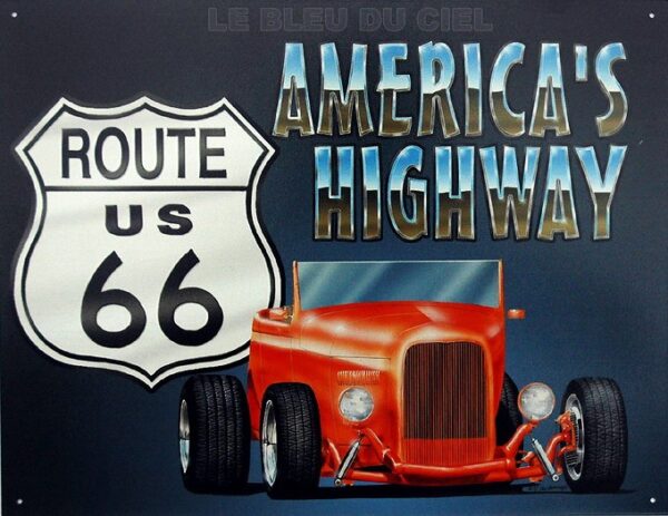 Plaque métal publicitaire 30 x 40 cm : America's Highway – Image 2
