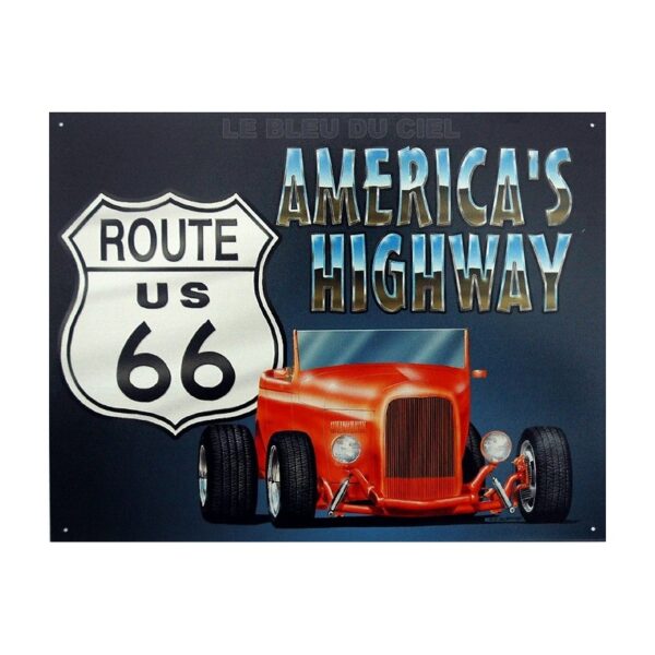 Plaque métal publicitaire 30 x 40 cm : America's Highway