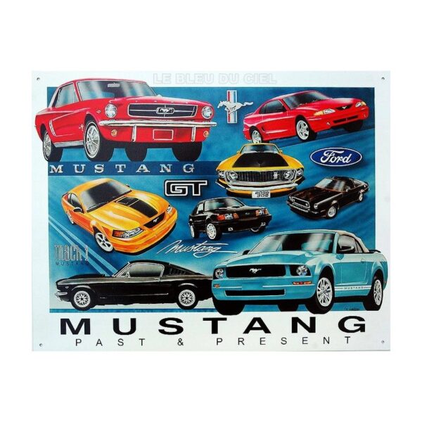 plaque métal publicitaire 30x40cm : Mustang Chronology