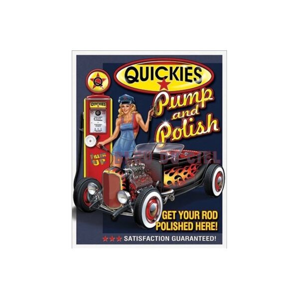 Plaque métal publicitaire plate 30x40cm : Quickies Pump and polish