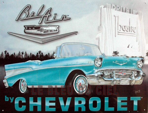 Plaque métal publicitaire 30 x 40 cm plate : Chevrolet Bel Air – Image 2