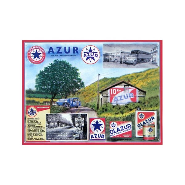 Plaque en relief 30 x 40 cm : station service AZUR