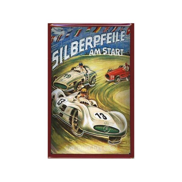 Plaque publicitaire 20x30cm bombée en relief : Siberpfeile am start