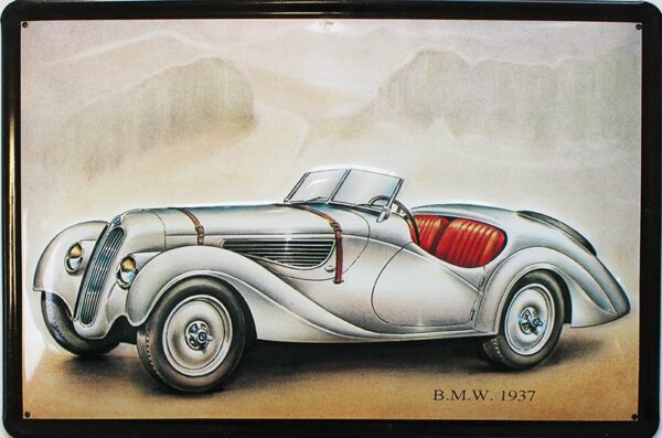 Plaque métal publicitaire 20x30cm bombée en relief : BMW 1937 – Image 2