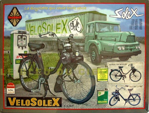 Plaque métal publicitaire 30x40cm plate relief : Vélosolex – Image 2