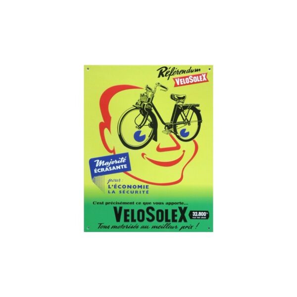 Plaque métal publicitaire 30x40cm en relief : Vélosolex