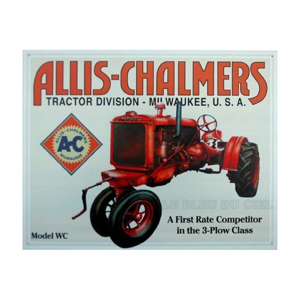 Plaque métal publicitaire 30x40cm plate : Tracteur Allis Chalmers