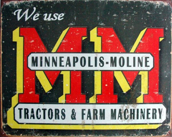 Plaque métal publicitaire 30x40cm plate : Logo Minneapolis-Moline – Image 2