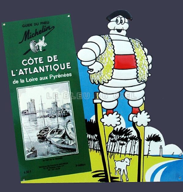 Plaque métal publicitaire 30x40cm découpée relief : Michelin carte – Image 2