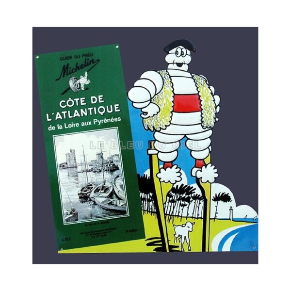 Plaque métal publicitaire 30x40cm découpée relief : Michelin carte