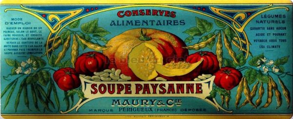 Plaque métal publicitaire 17,5x45cm plate : SOUPE PAYSANNE – Image 2