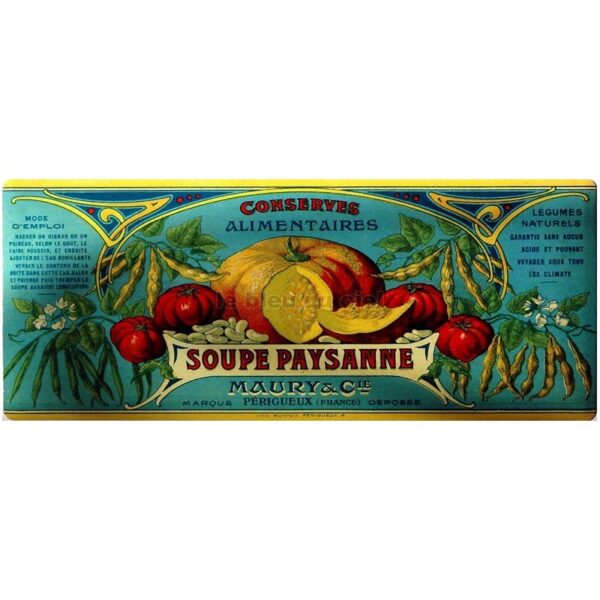 Plaque métal publicitaire 17,5x45cm plate : SOUPE PAYSANNE