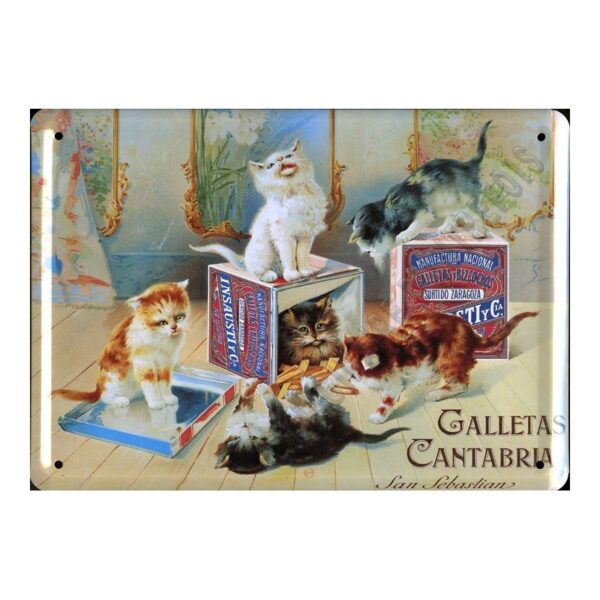 Plaque métal publicitaire 30x40cm bombée : GALLETAS CANTABRIA
