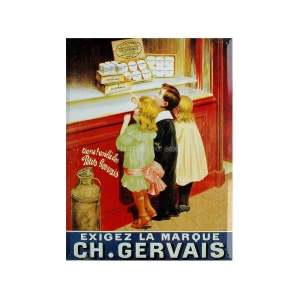 Plaque métal publicitaire 30x40 cm plate : CHARLES GERVAIS