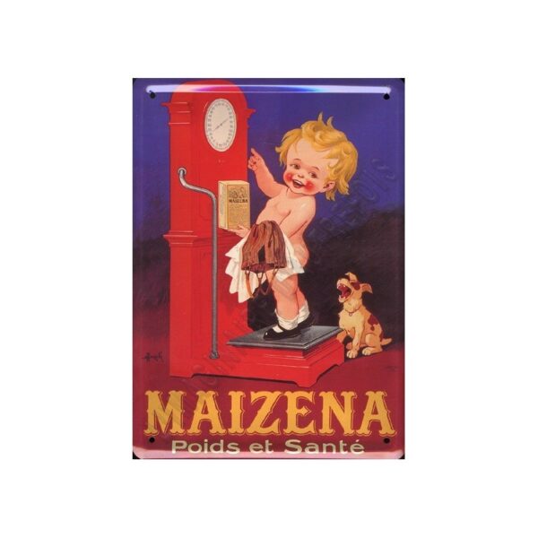 Plaque métal publicitaire 30x40 cm bombée : MAIZENA