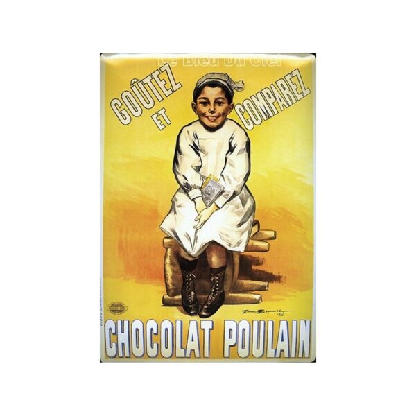 Plaque métal publicitaire 15x20cm plate : Chocolat Poulain