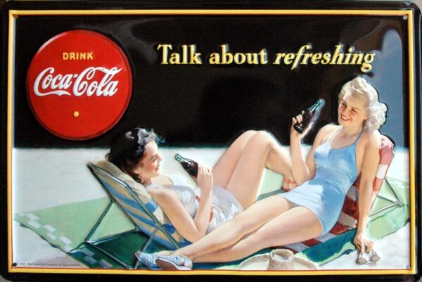 Plaque métal publicitaire 20x30cm bombée en relief : Coca Cola – Image 2