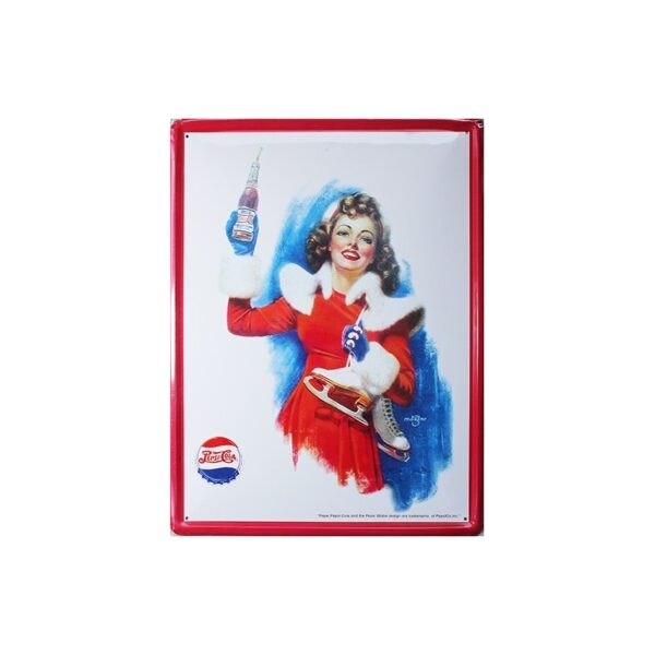 Plaque métal publicitaire30x40cm plate : Pepsi-Cola