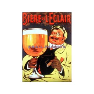 Plaque métal publicitaire 15x20cm plate : Bière de l'Eclair