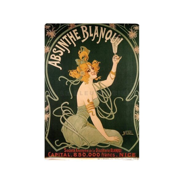 Plaque métal publicitaire 15x20cm plate : Absinthe Blanqui.
