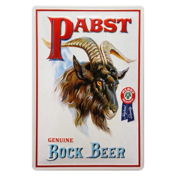 Plaque métal 20x30 cm bombée en relief : Pabst Beer.