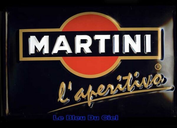 Plaque métal publicitaire 20x30 cm bombée en relief : Martini – Image 2