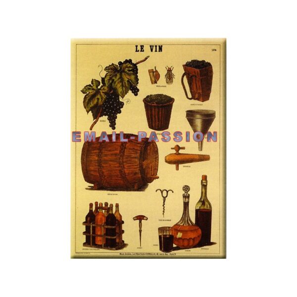 Plaque métal publicitaire 30x40cm plate : Le Vin