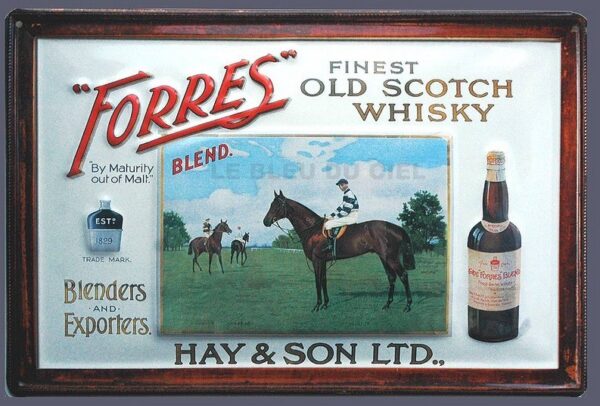 Plaque métal publicitaire 20x30 cm bombée en relief : Forest Finest old Whisky. – Image 2