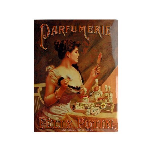 Plaque métal publicitaire 30x40cm bombée : Parfumerie Félix Potin.