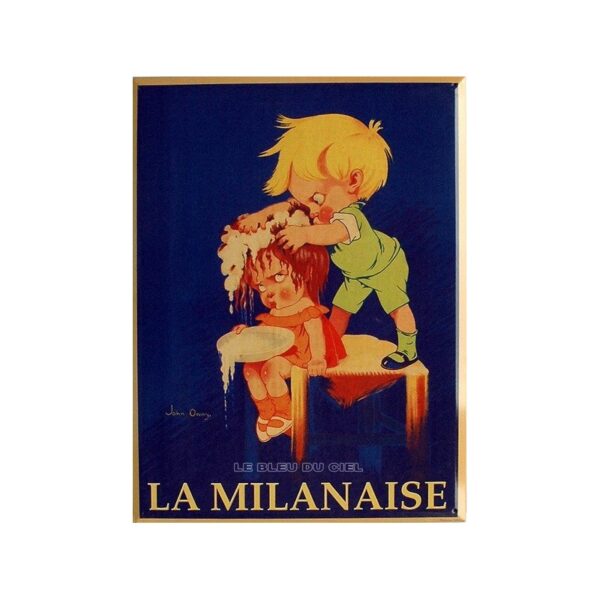 Plaque métal publicitaire 30x40 cm plate : Savon La Milanaise