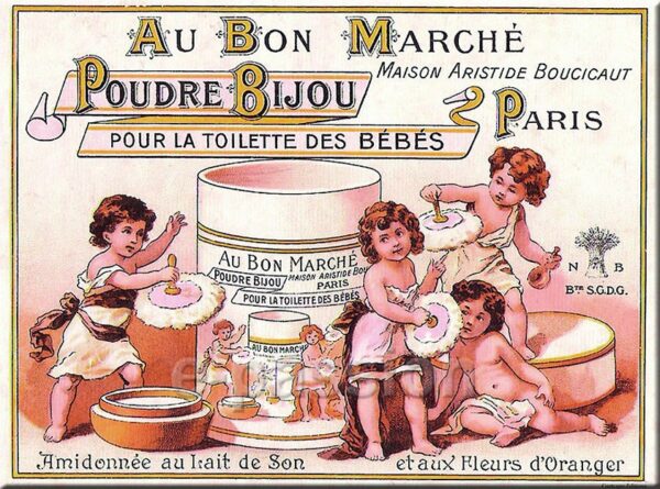 Plaque métal publicitaire plate 30x40cm : Poudre Bijou Au Bon Marché – Image 2